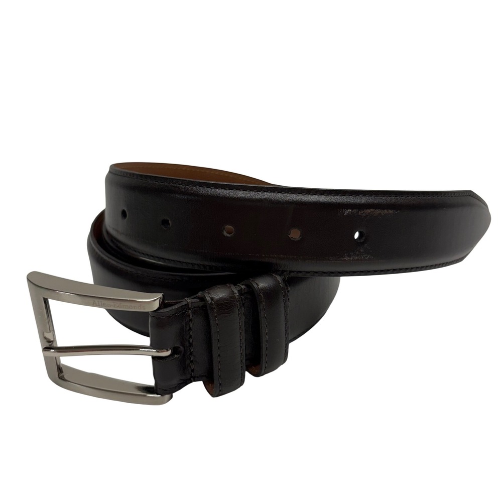 Allen Edmonds Belt Mens 44 Brown Leather Calfskin Dress 39507 USA Made